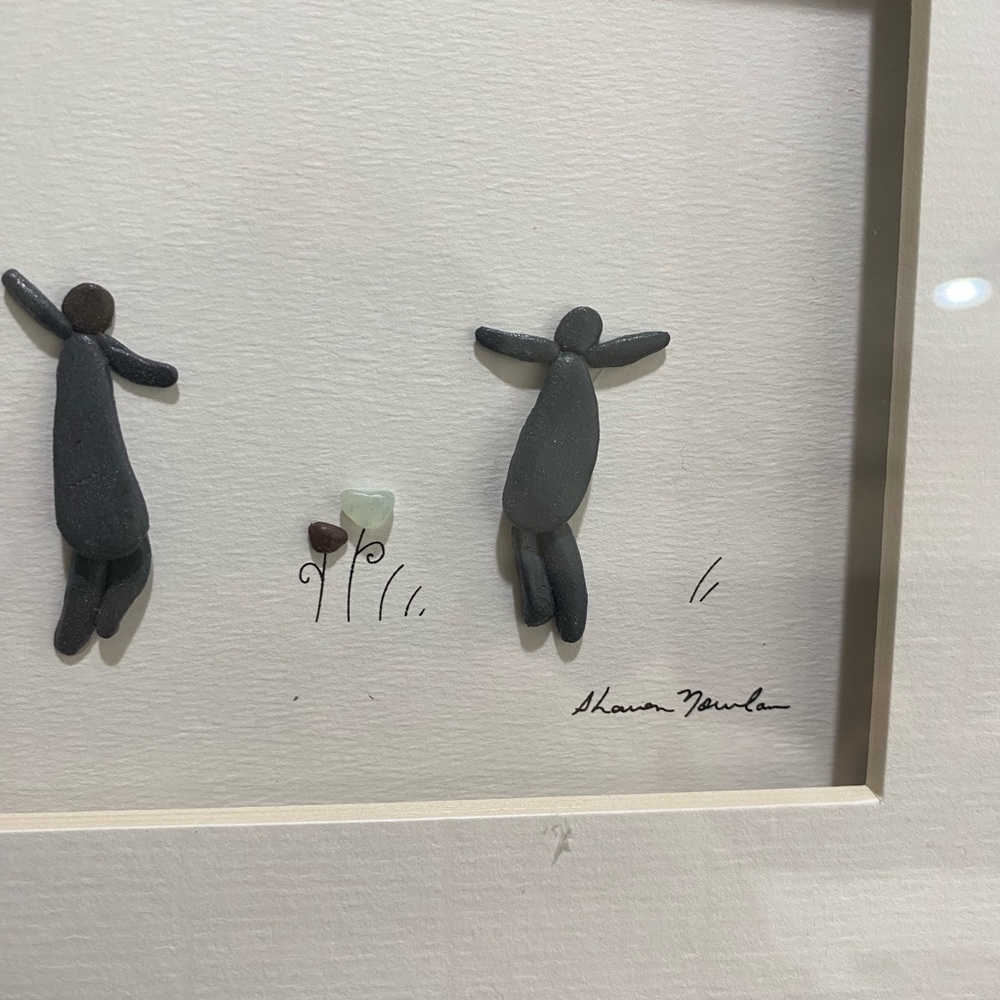 Framed Pebble Wall Art, Called CELEBRATE TOGETHERNESS by Sharon Nowlan - Picture 2 of 7